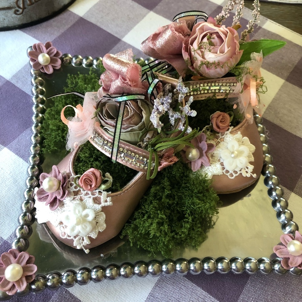 Floral Decorated Baby Shoes